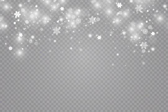 Sparkling particles of fairy dust stars, snowflakes, snow, christmas.