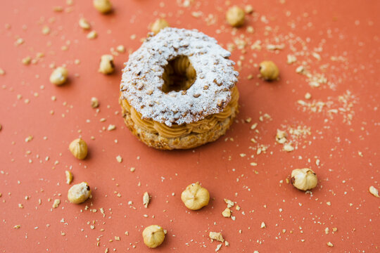 Paris brest cake with hazelnut cream