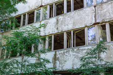 Abandoned buildings of ghost town Pripyat Chornobyl Zone