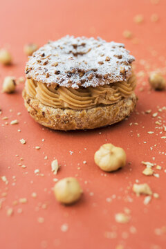 Paris brest cake with hazelnut cream