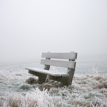 Cold bench in winter