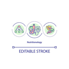 Nutritionology concept icon. Bowel cleansing with proper nutrition. Digestive system idea thin line illustration. Vector isolated outline RGB color drawing. Editable stroke