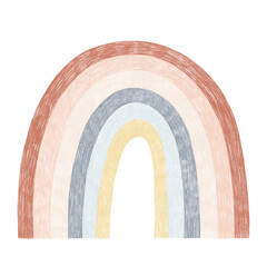 Obraz premium Trendy cute rainbow illustration in pastel colors isolated elements on white background