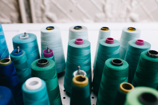 Range of blue thread