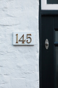 close up of a house number