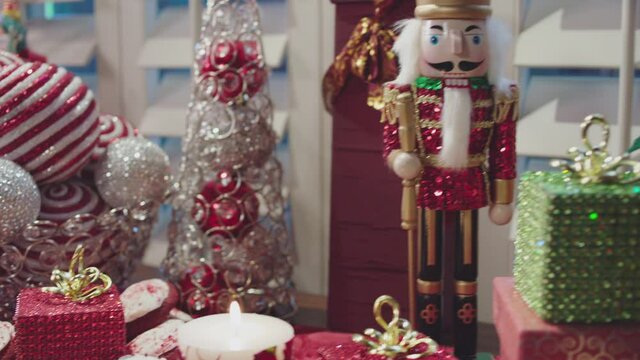The nutcracker and other Christmas decorations.