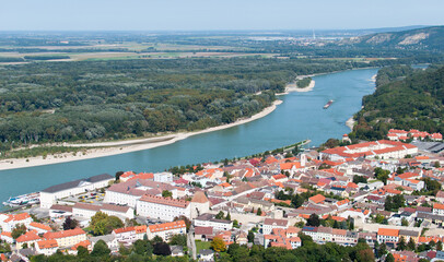 Naklejka na ściany i meble Hainburg and the Danube in eastern Austria