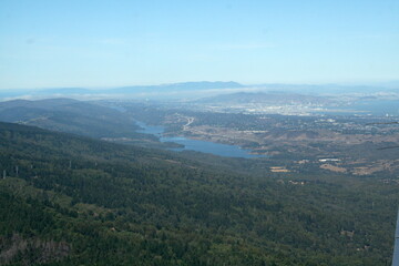 Fototapeta na wymiar Crystal Springs Reservoir Aerial Shot