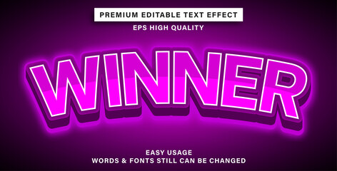 Editable text effect winner