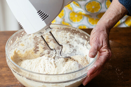Kneading bread dough