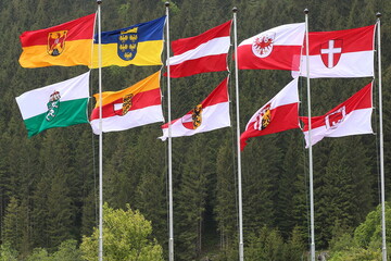 Fahnenparade, Bundesländer, Europa, Österreich.