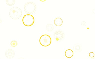 Light Red, Yellow vector background with bubbles.
