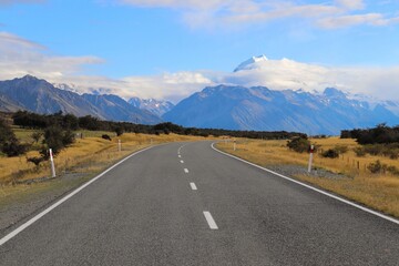 Road to the Mountains - Mt Cook National Park New Zealand