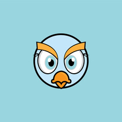 cartoon birdies face emoticon design