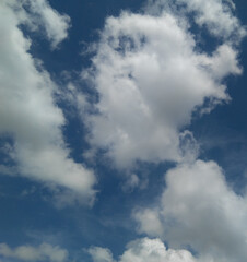 Beautiful white clouds in the sky, nature photography, love background