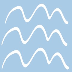 Pattern of sea waves hand drawing.