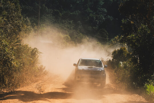 Truck on the dusty road
