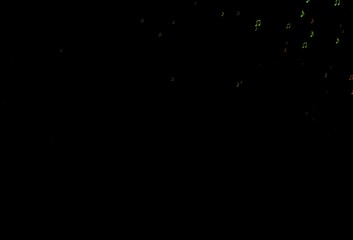 Dark Green, Yellow vector pattern with music elements.