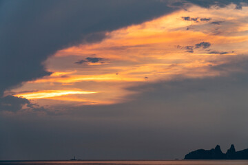 長崎県長崎市　弁天白浜から望む夕景