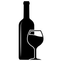 Wine icon, logo isolated on white background