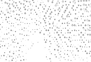 Light Silver, Gray vector pattern with symbol of cards.