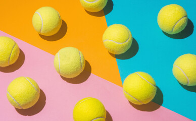 tennis balls arranged.