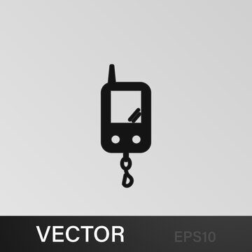 key with car alarm illustration icon on gray background