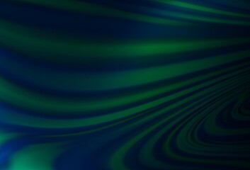 Dark Green vector background with curved circles.