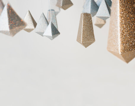 Glittery room decor hanging from ceiling