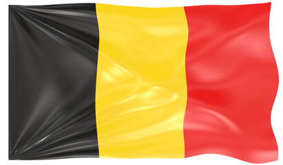 Detailed Illustration of a Waving Flag of Belgium