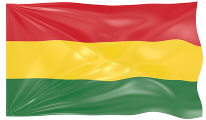 Detailed Illustration of a Waving Flag of Bolivia