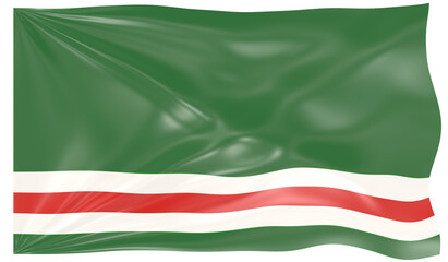 Detailed Illustration of a Waving Flag of Chechen Republic of Ichkeria