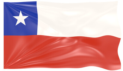 Naklejka premium Detailed Illustration of a Waving Flag of Chile