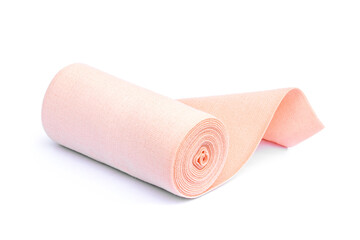 Medical bandage roll, Elastic bandage roll isolated on white background.