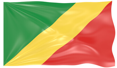 Detailed Illustration of a Waving Flag of Congo Republic