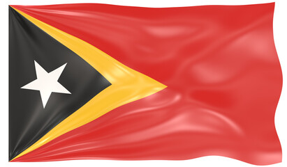 Detailed Illustration of a Waving Flag of East Timor