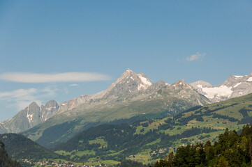 Fototapeta na wymiar Surselva, Iilanz, Oberalppass, Alpsu, Oberalpstrasse, Passstrasse, Bergstrasse, Graubünden, Alpen, Sommer, Schweiz
