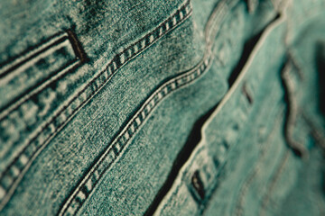 Mezclilla, denim. Vista de cerca, modas y estilo de vida.