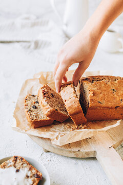 Delicious fruitcake with dried fruit and nuts