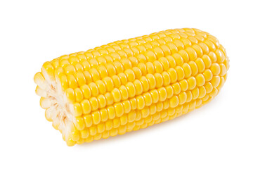 An ear of corn isolated on a white background