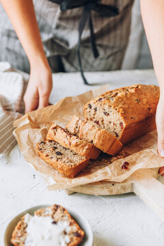 Delicious fruitcake with dried fruit and nuts