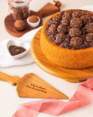 Carrot cake with truffles.