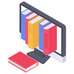 
E library vector in isometric design
