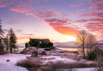 Aros Castle in Winter