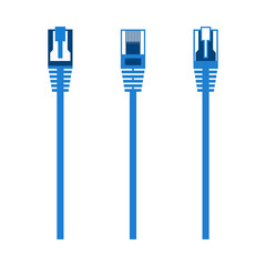 Ethernet cables CAT5 or CAT6 with RJ45 connectors for patch cable data connectivity vector