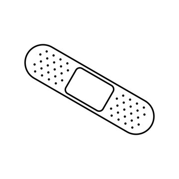 Bandaid adhesive plaster or bandage icon vector