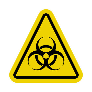 Yellow biohazard warning sign or symbol in vector