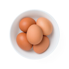 chicken eggs isolated on white