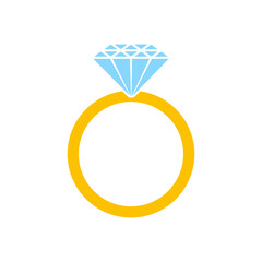 Diamond ring for engagement ring or wedding ring icon vector