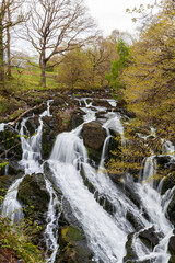 Waterfall in Wales in Spring